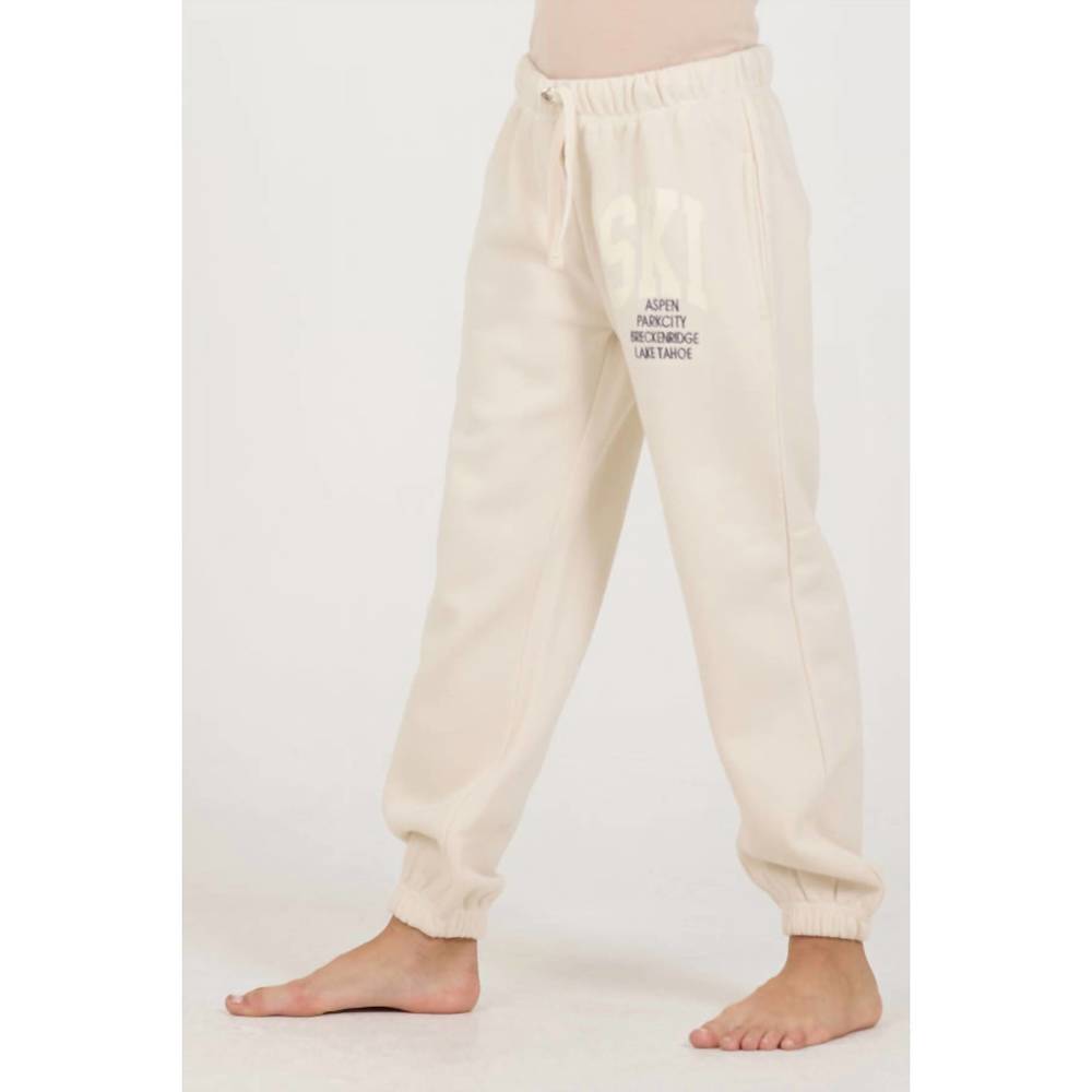 NEW VINTAGE HAVANA kid's ski destination jogger in bone - Picture 3 of 5